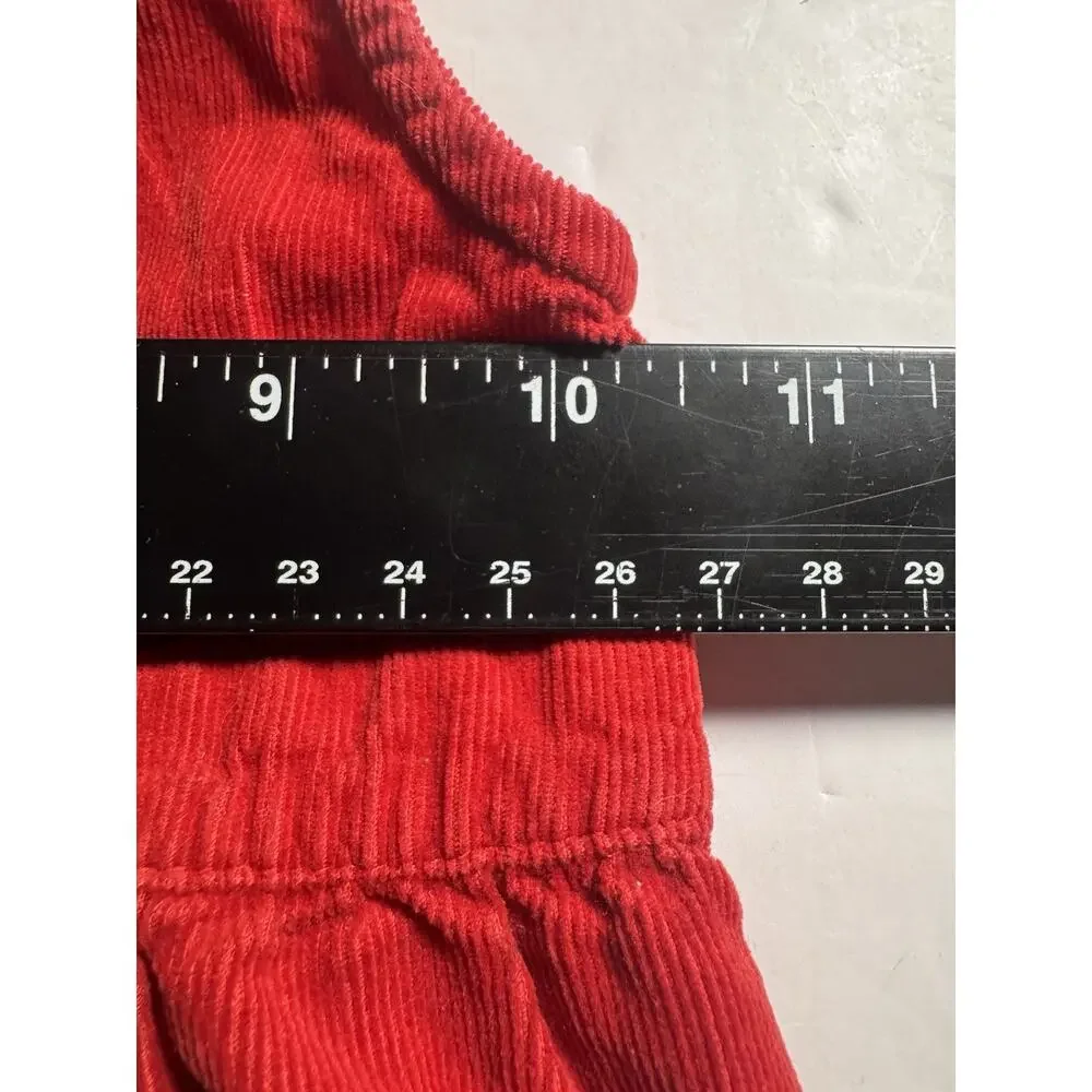 Gymboree Girls 2T Red Corduroy Penguin Applique Overalls